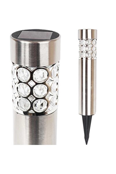 Goliat Srebrna Lampa Ogrodowa Solarna Multikolor z Automatyczną Zmianą Koloró...