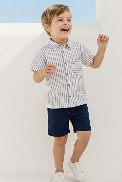 Zeyland Πουκάμισο για αγόρια με λεπτομέρεια στην τσέπη - Μπλε