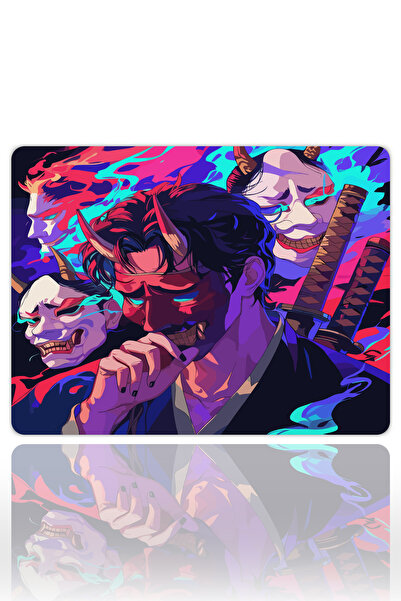 urzuva Neon Oni Gaming Oyuncu XXL Mouse Pad Kaydırmaz Dikişli Mousepad 40x30x...