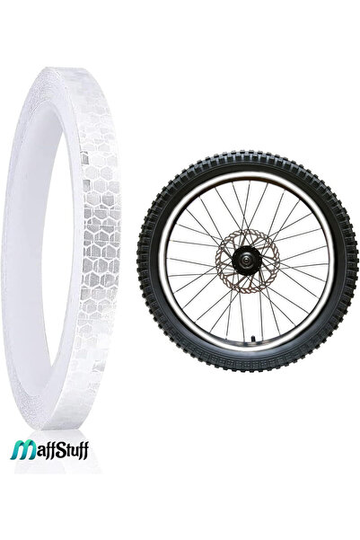 MaffStuff White Reflective Adhesive Tape 1 cm x 8 m for Visibility and Signaling