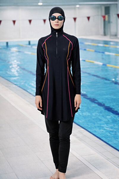 YUYİ A D a S E Quick Drying Swimsuit Fabric Half Zippered Women's Tight Swimsuit