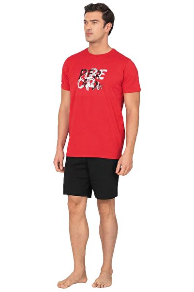 Pierre Cardin Men's Shorts Pajama Set 100% Cotton Printed T-Shirt - Summer Co...