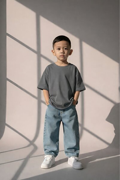 BENROMA تي شيرت سادة للأطفال من الجنسين 2GH1