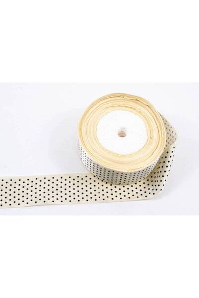 OEM Set 3 role Panglica Satin Cu 10 Buline 4 Cm/22m Crem