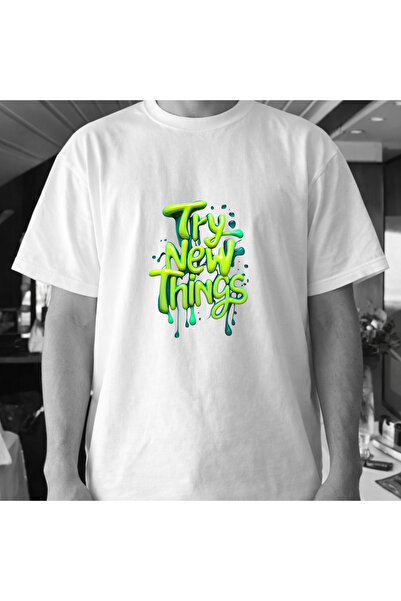 VODEXA Men's Oversized T-Shirt Try New Printed 100% Cotton T-Shirt Comfortabl...