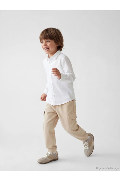 LC Waikiki Lcw Kids Beige Elastic Waist Boys Cargo Pants