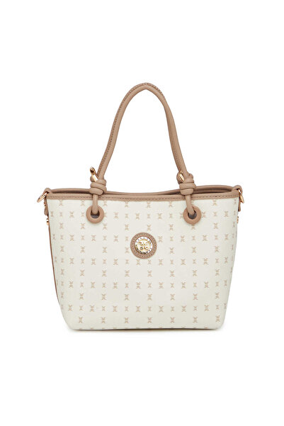 Tergan Bej Print Kadın Omuz Çantası - S26Y1PR09193-U4A