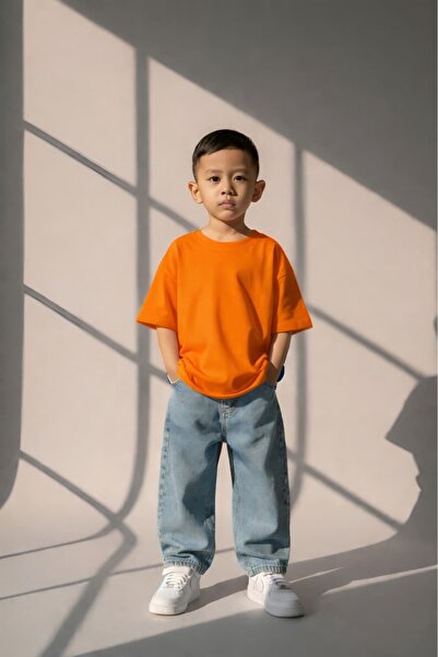 E-ROMA تي شيرت سادة للأطفال من الجنسين 2GH1