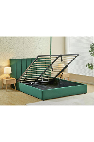 MarketMob Pat Celine 160x200 cm Lada Depozitare Tapitat Catifea Nuanta Verde ...