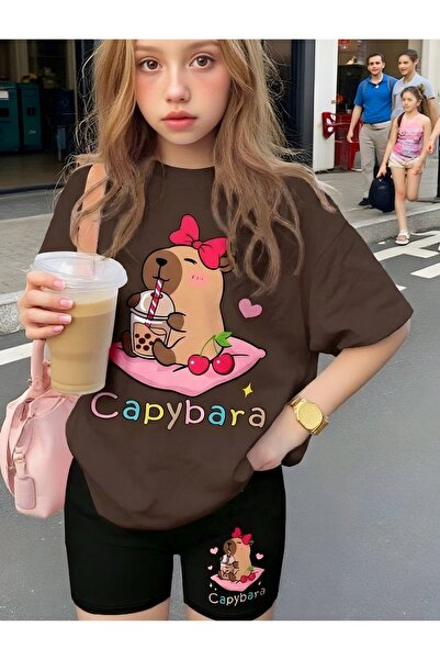 BENROMA تي شيرت للأطفال مطبوع عليه كابيبارا 2GH6