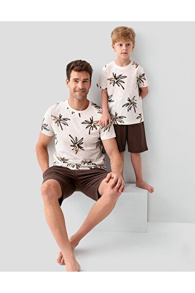 Rolypoly Set de pijamale de vară pentru familie, cu pantaloni scurți, 100% bu...