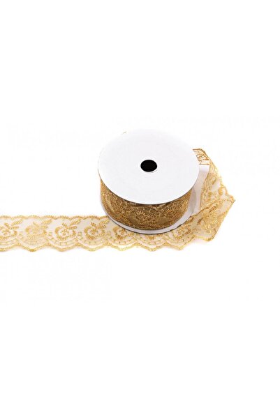 OEM Set of 3 rolls of Embroidered Lace Ribbon 4cm- 9m Beige