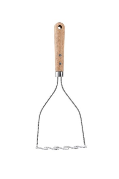 IKEA Vardagen Duru-Shop Stainless Steel-Beech, Tongs, Spatula, Whisk, Potato Masher 30 cm