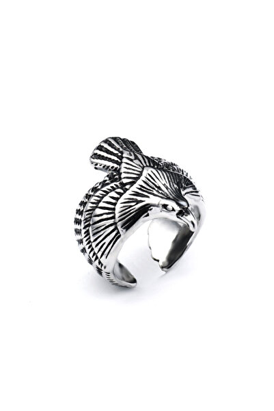 EFAYN.RO Predatory eagle ring, sky king, universal size, adjustable, silver, ...