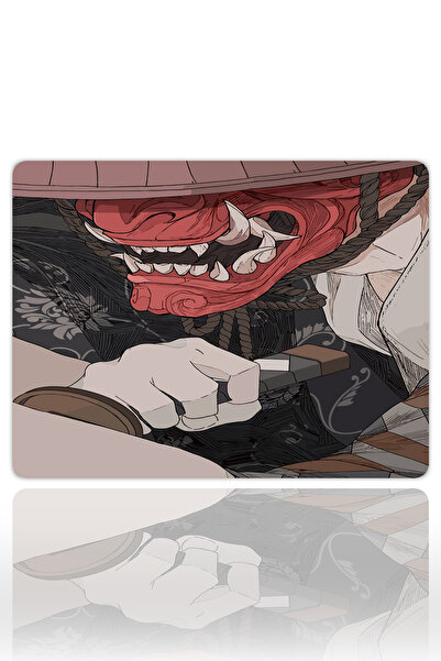 urzuva Savage Oni Gaming Oyuncu XXL Mouse Pad Kaydırmaz Dikişli Mousepad 40x3...