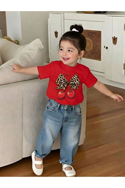 BENROMA تي شيرت للأطفال مطبوع عليه شيري كورديلا كرز للجنسين 2GH4