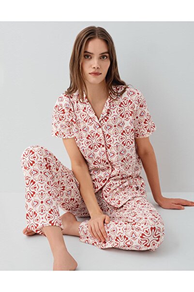 Pierre Cardin Women's 50% Cotton 50% Modal Buttoned Pajama Set – Short Sleeve...