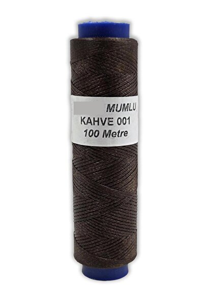 srtfootcare AKR Kahve 001 Yassı Mumlu İp 1mmx100mt Mumlu Iplik Takı Deri Hobi...