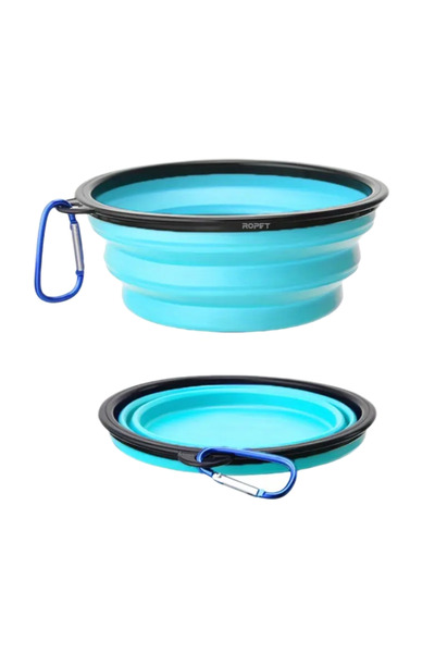 Ropet Collapsible silicone dog/cat bowl used for water/food, 0.45L, Light blue