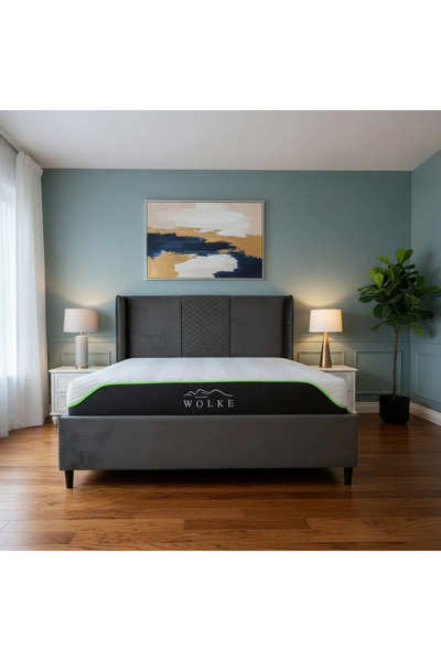 MarketMob Pat Oslo 160x200 cm, gri , catifea , cu somieră inclusă