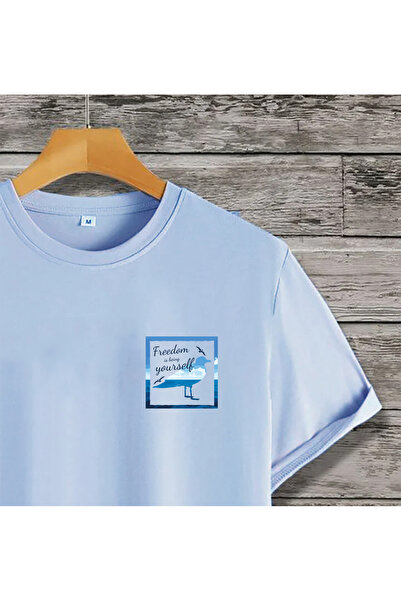 SUNFREE Бавовняна літня унісекс футболка з принтом овальної спідниці BE YOURSELF