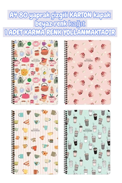 SEYFİKİRTASİYE A4 80 sheets Striped cardboard cover white color paper 1 piece...