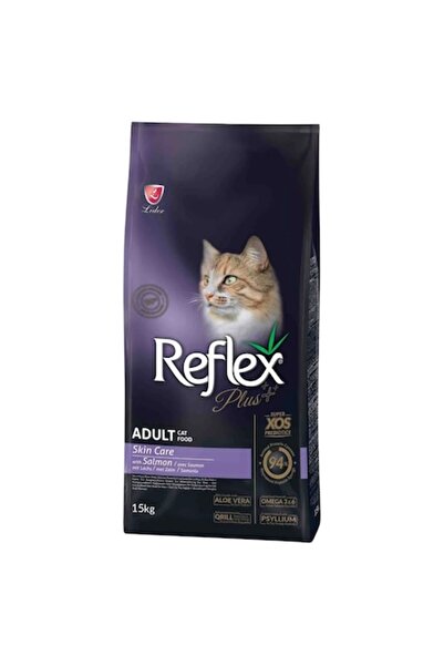 Reflex Hrană uscată Plus pentru pisici, îngrijire a pielii, somon, 15 kg