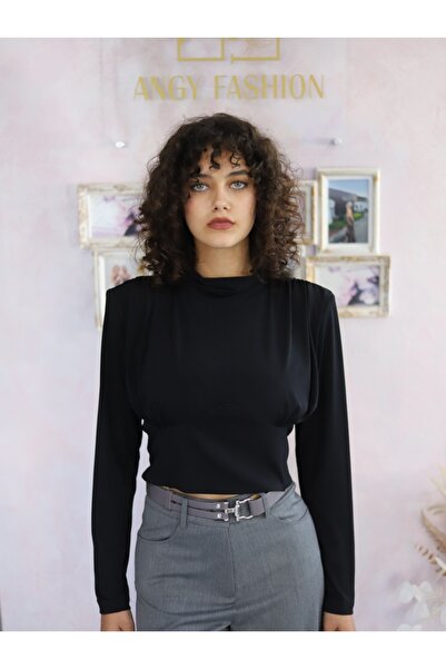 Angy Fashion "Modern Chic" elegant black top with long sleeves and ...