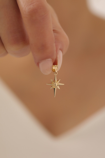 Kado Kuyumculuk 14 Ayar Altın Kuzey Yıldızı Kolye Ucu