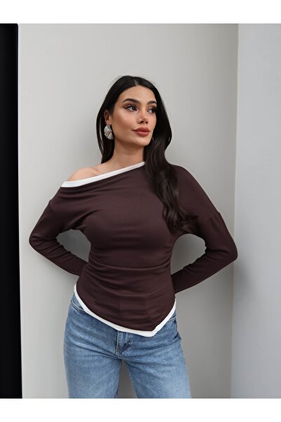 ESRAHELVACI Off-Shoulder Double-Layered Blouse