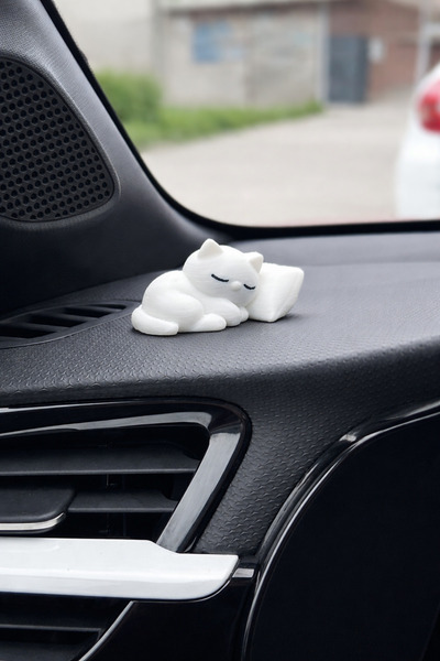 3dbaydesign Cat Figure Sleeping on Car Dashboard, Cute Decorative Car Interior Accessory