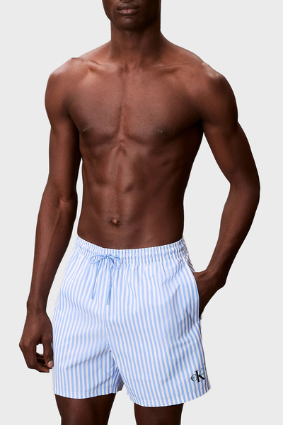 Calvin Klein Çizgili Bağlamalı Mayo Short LV00N61045SNE Erkek MAYO SHORT LV00...