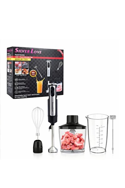 Silver Vertical blender 5in1 Love 500W, 35 cm, with accessories, multifunctional