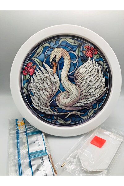 DUCK HOBY 20X20 Round Framed for Children B Beaded Stone Mosaic Diamond Paint...