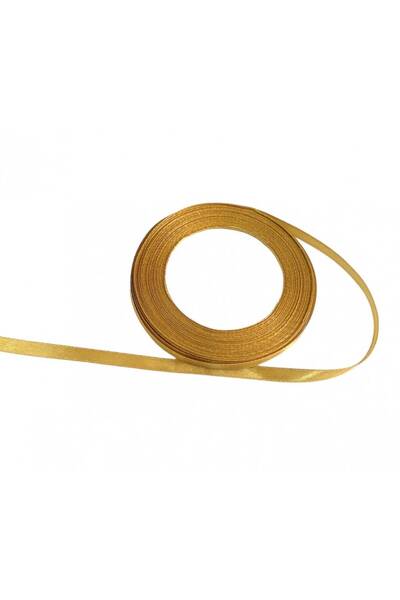 OEM Set of 3 rolls Satin Ribbon 0.6cm/22m Light Gold 104