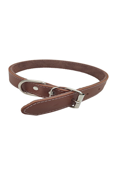 Ropet Dog collar made of natural Leather , lined, 45cm x 20mm, Brown,