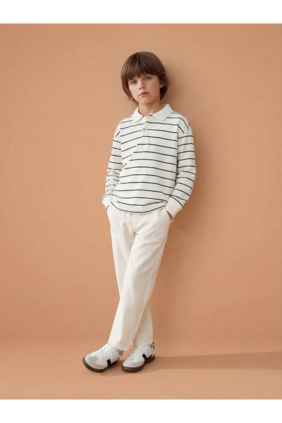 LC Waikiki Lcw Kids Beige Elastic Waist Boys' Trousers