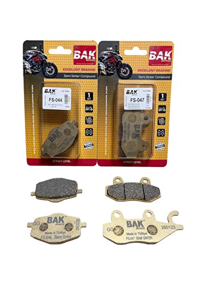 MOTORKİT MK BAK SEMİ SİNTERLİ ÖN BALATA + ARKA BALATA TAKIMI RKS VRS 125 / FR...