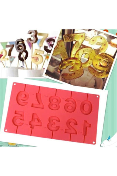 MaffStuff Silicone Mold for 10 Lollipops Model Numbers 28 x 16.5 cm Red