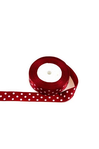 OEM Set of 3 rolls of Satin Ribbon with 3 dots 2.5 cm/22m Grena