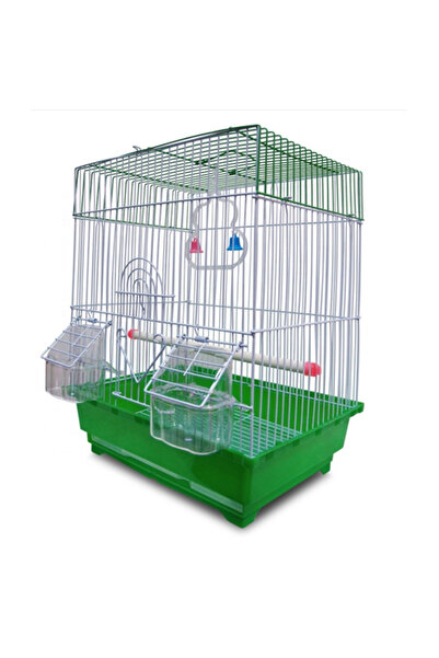 Ropet Square Cage 39 x 30 x 23 cm, for exotic birds, Green,