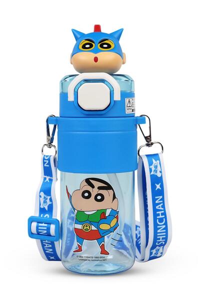 Vagonlife Crayon Shinchan Water Bottle with Straw 650 ml - Blue