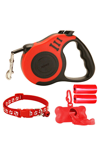 Ropet Set Lesa retractabila pentru caini cu zgarda si distribuitor saci de de...