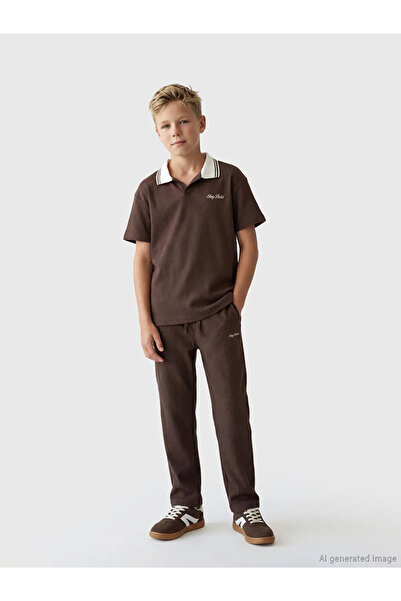 LC Waikiki Lcw Kids Beige Boy's Sweatpants with Elastic Waist