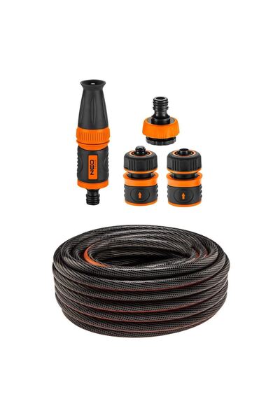 NEO Furtun de gradina, antirasucire, 6 straturi, 30 m, cu duza si 3 accesorii...