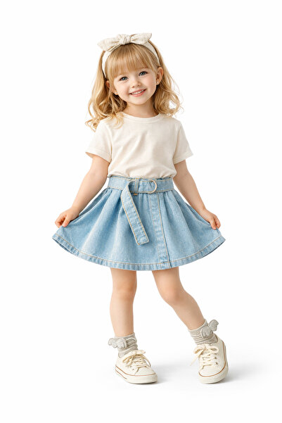 LokuKids Jean Şort Etek