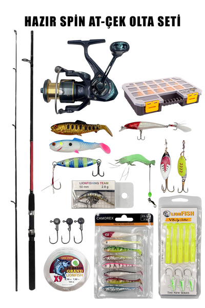 ALASTOR Hazır Profesyonel Tam Takım Spin Olta Seti Hazır At Çek Olta Seti Kar...