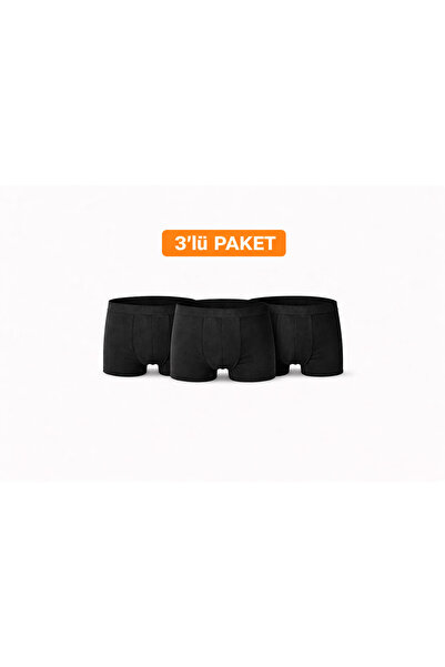 Erkek Siyah Boxer 3’li Fırsat – Premium Likralı