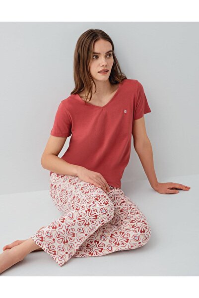 Pierre Cardin Women's Summer 50% Cotton 50% Modal Pajama Set – V-Neck Short S...