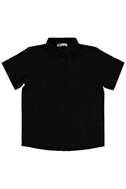Civil Boys Short Sleeve Basic Shirt for Ages 10-13 - Black